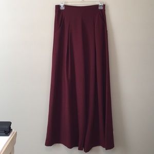 Maroon Wide Leg Pants - Size S.